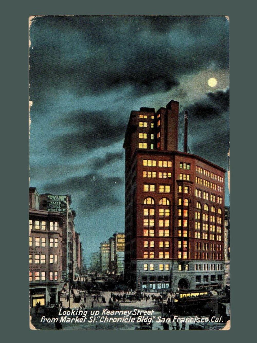 POSTCARD SALE 10/$20 San Francisco Market Street City at Night Postcard